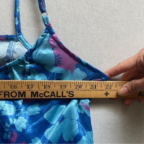 Free People Far Out Cami Tunic Top Blue Floral Beach Festival Boho Sz M - Picture 13 of 13